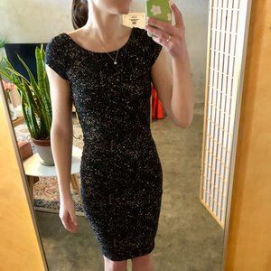 H&M Black White Spotted  Midi Dress